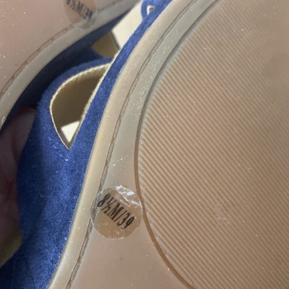 Lucky Brand navy blue suede brown wedges - Picture 3 of 3